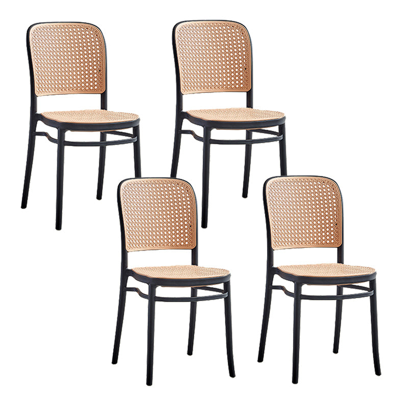 Nordic Open Back Side Chair Plastic Indoor Chair for Dining Room Bedroom