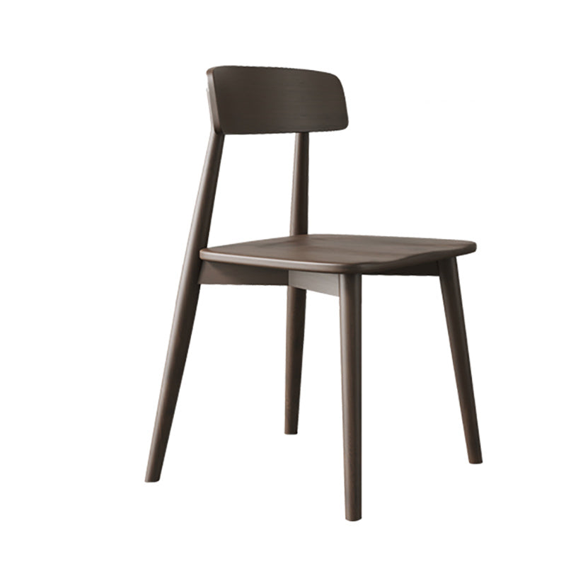 Modern Open Back Side Chair Upholstered Dining Chair with Wooden Base
