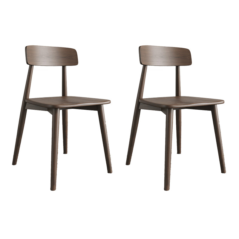 Modern Open Back Side Chair Upholstered Dining Chair with Wooden Base