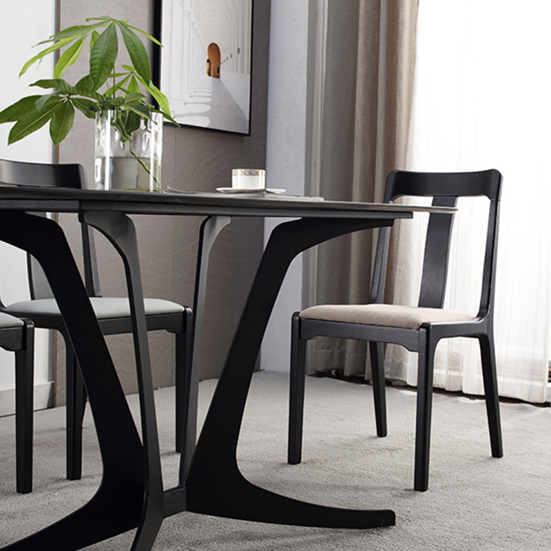 Industrial Black Dining Side Chair Upholstered Side Chair for Home