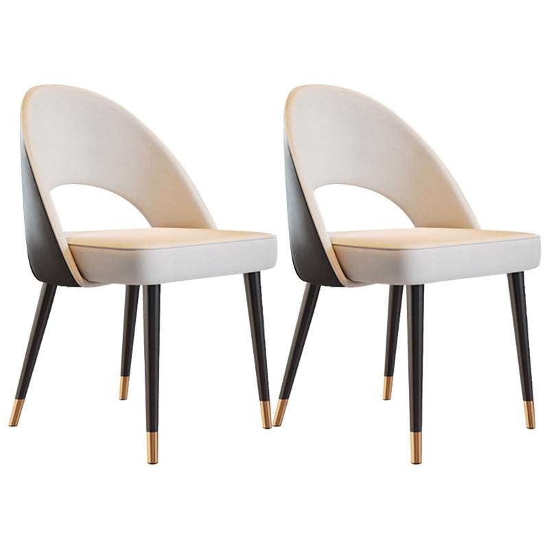 Open Back Armless Dining Chairs Glam Style Home Dining Side Chair