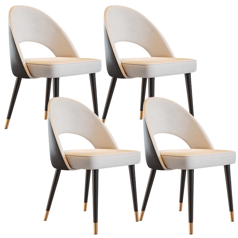 Open Back Armless Dining Chairs Glam Style Home Dining Side Chair