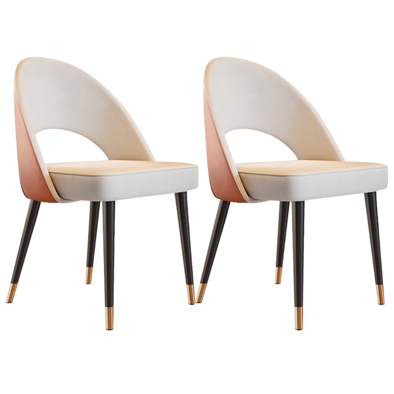 Open Back Armless Dining Chairs Glam Style Home Dining Side Chair