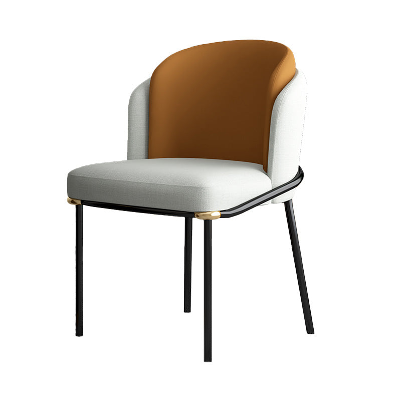 Industrial Style Home Side Chair Upholstered Dining Chair with Metal Leg