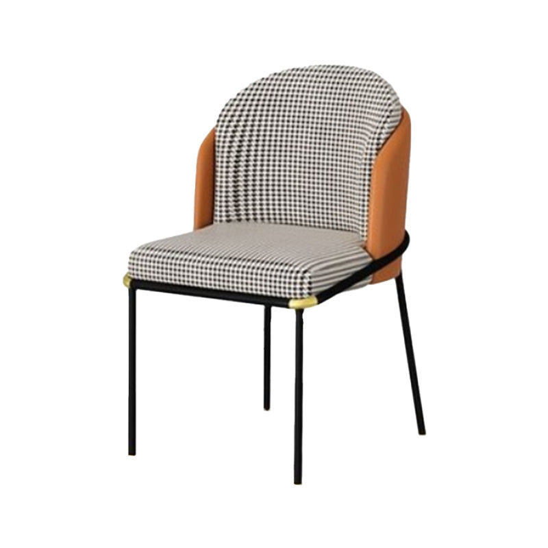 Industrial Style Home Side Chair Upholstered Dining Chair with Metal Leg