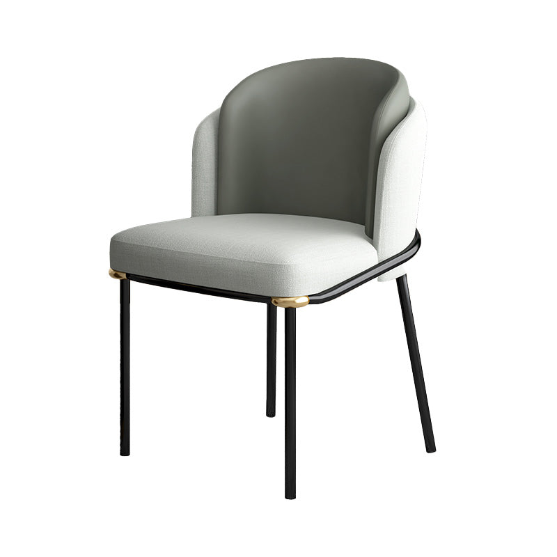 Industrial Style Home Side Chair Upholstered Dining Chair with Metal Leg