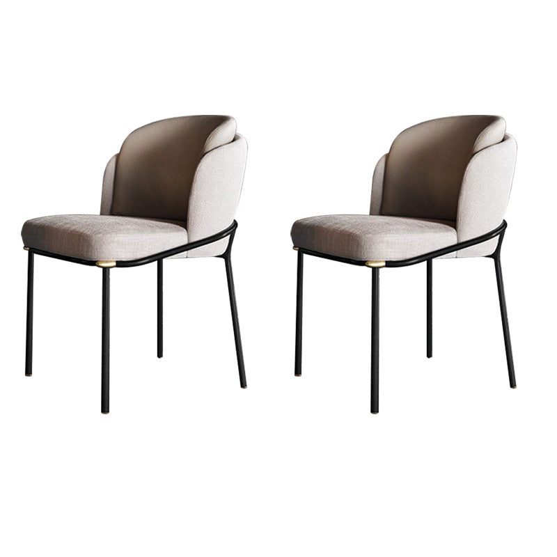 Industrial Style Home Side Chair Upholstered Dining Chair with Metal Leg