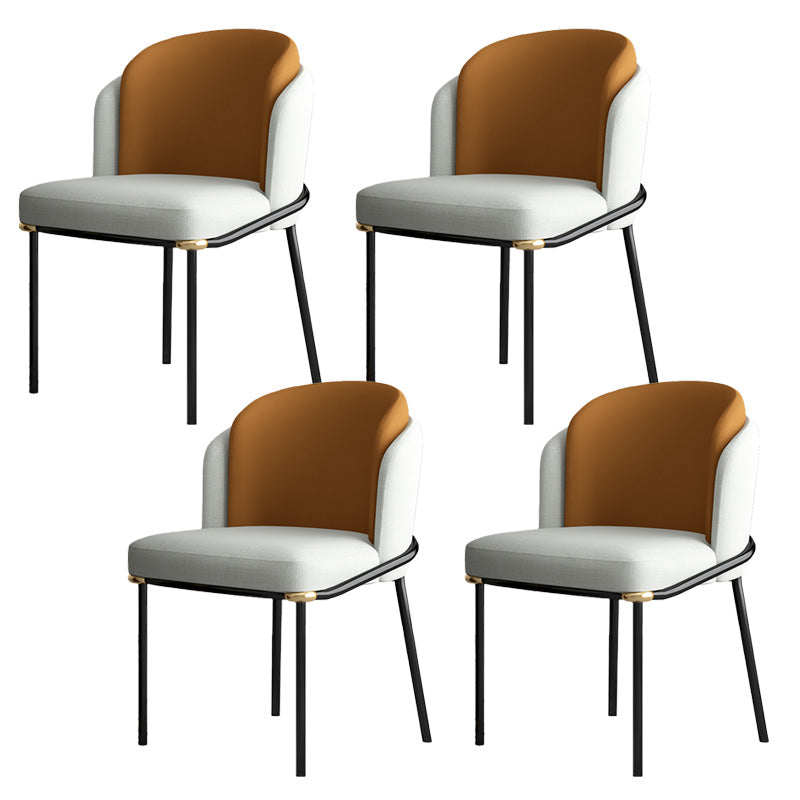 Industrial Style Home Side Chair Upholstered Dining Chair with Metal Leg