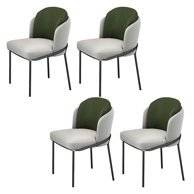 Industrial Style Home Side Chair Upholstered Dining Chair with Metal Leg