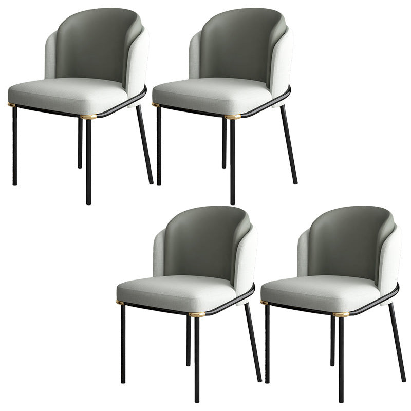 Industrial Style Home Side Chair Upholstered Dining Chair with Metal Leg