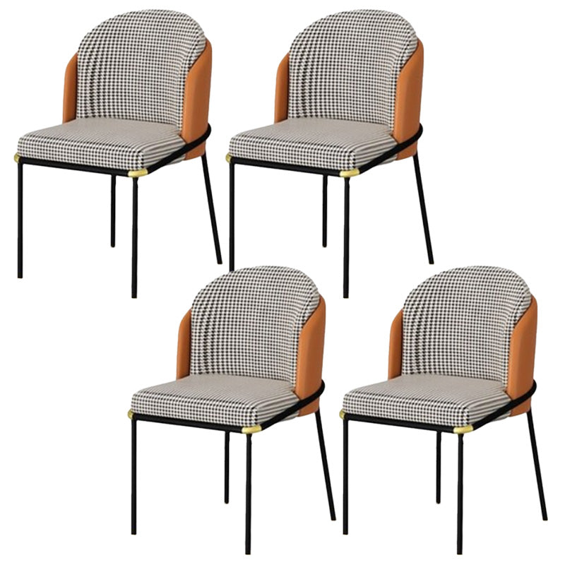 Industrial Style Home Side Chair Upholstered Dining Chair with Metal Leg