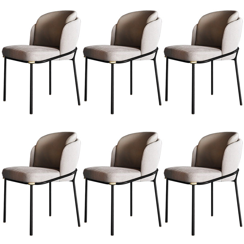 Industrial Style Home Side Chair Upholstered Dining Chair with Metal Leg