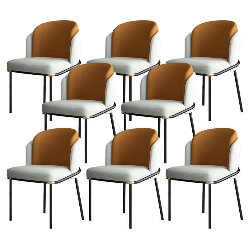 Industrial Style Home Side Chair Upholstered Dining Chair with Metal Leg