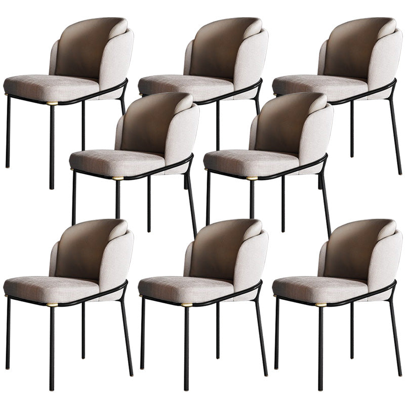 Industrial Style Home Side Chair Upholstered Dining Chair with Metal Leg