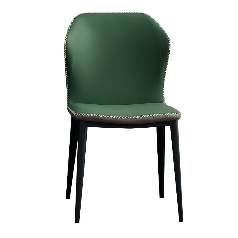 Metal Contemporary Dining Chair Metallic Finish Wingback Side Chair