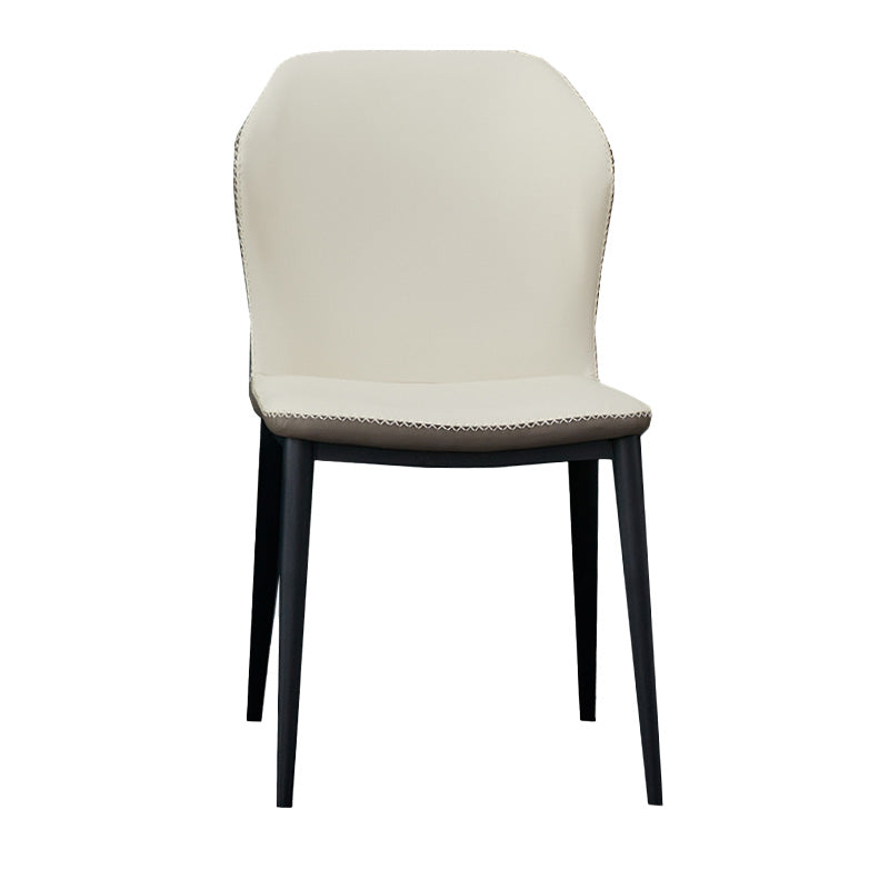 Metal Contemporary Dining Chair Metallic Finish Wingback Side Chair