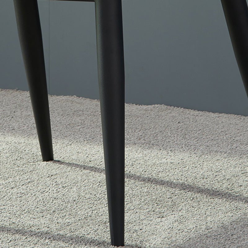 Metal Contemporary Dining Chair Metallic Finish Wingback Side Chair