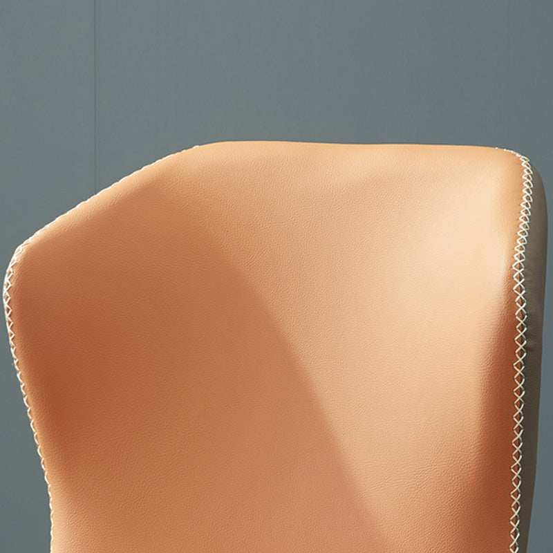 Metal Contemporary Dining Chair Metallic Finish Wingback Side Chair