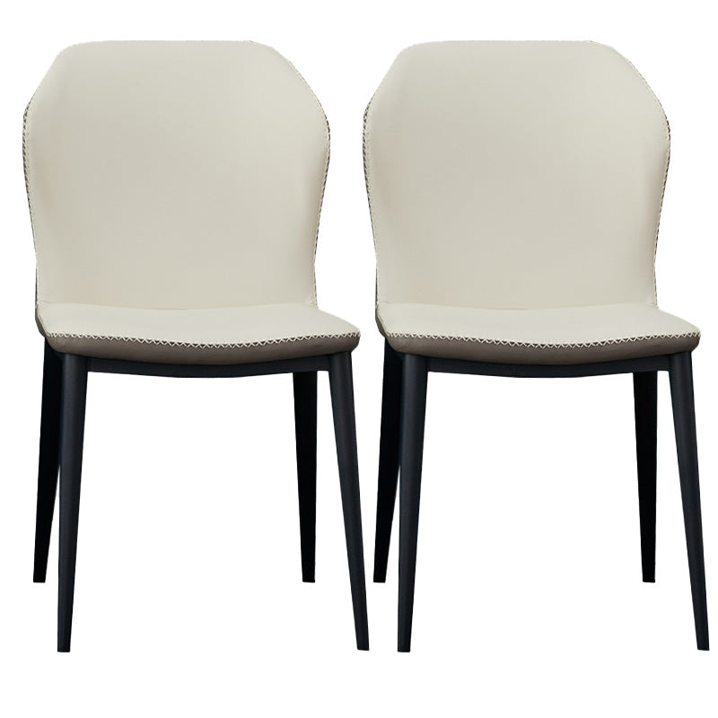 Metal Contemporary Dining Chair Metallic Finish Wingback Side Chair