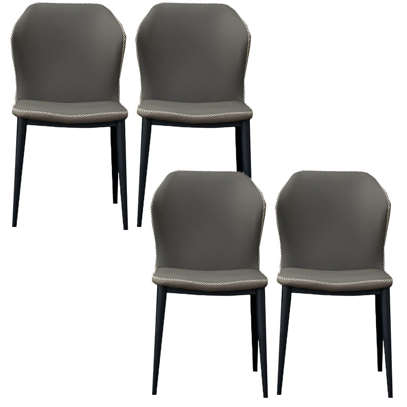 Metal Contemporary Dining Chair Metallic Finish Wingback Side Chair