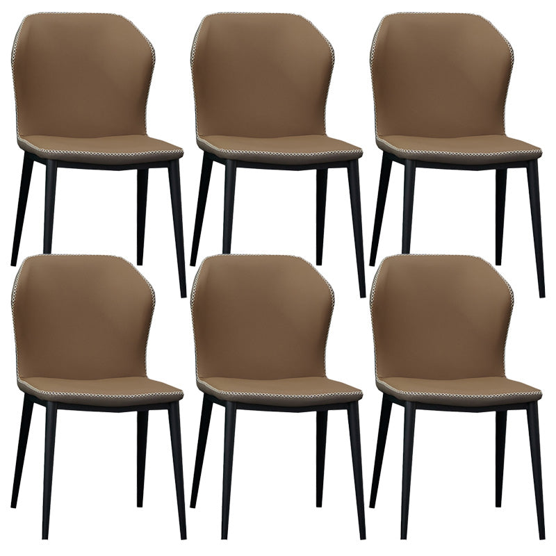 Metal Contemporary Dining Chair Metallic Finish Wingback Side Chair