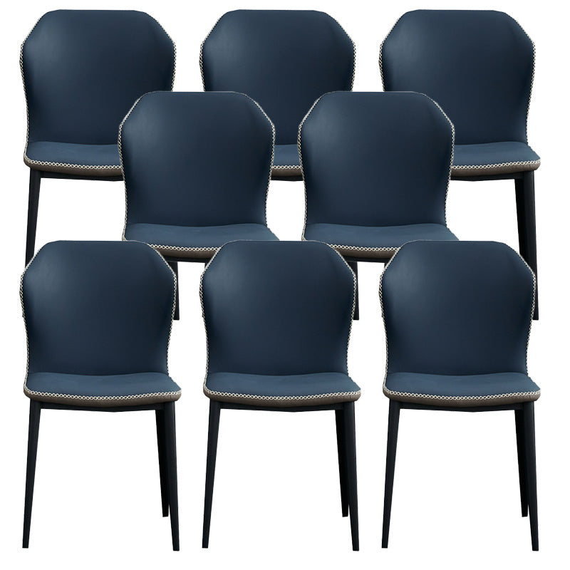 Metal Contemporary Dining Chair Metallic Finish Wingback Side Chair