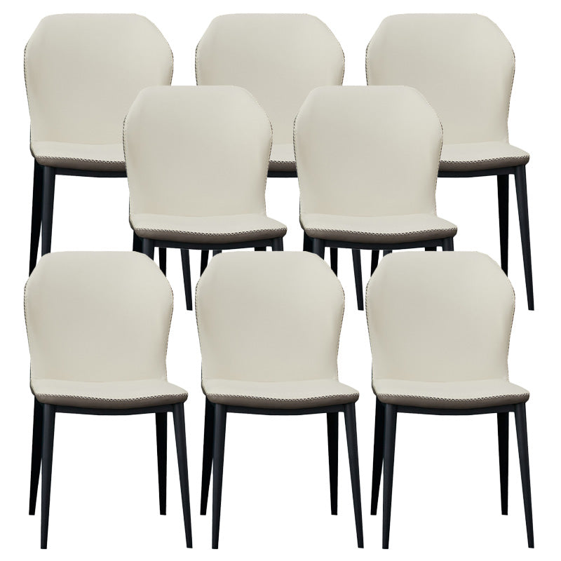 Metal Contemporary Dining Chair Metallic Finish Wingback Side Chair