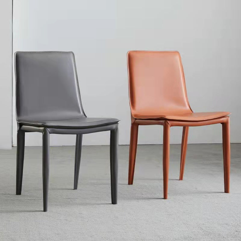 Contemporary Style Dining Chairs Armless Dining Chairs with Metal Legs for Home