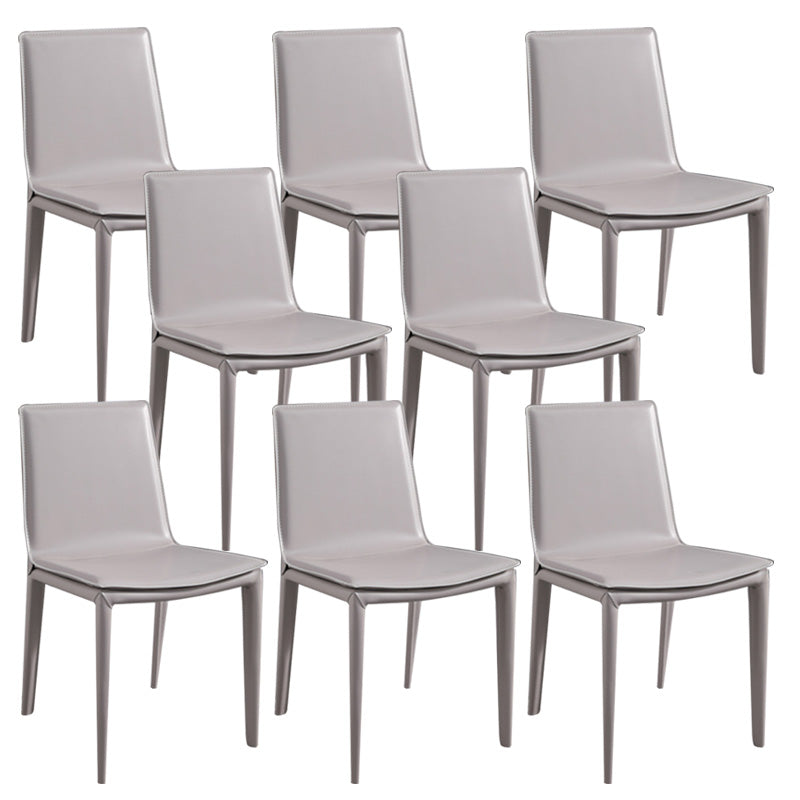 Contemporary Style Dining Chairs Armless Dining Chairs with Metal Legs for Home