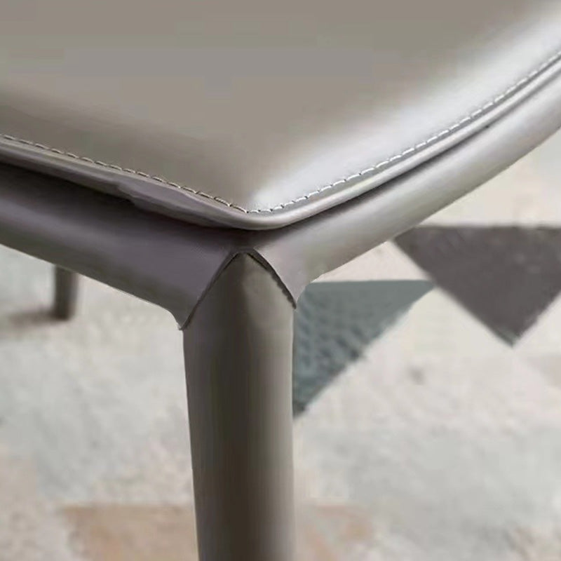 Contemporary Style Dining Chairs Armless Dining Chairs with Metal Legs for Home