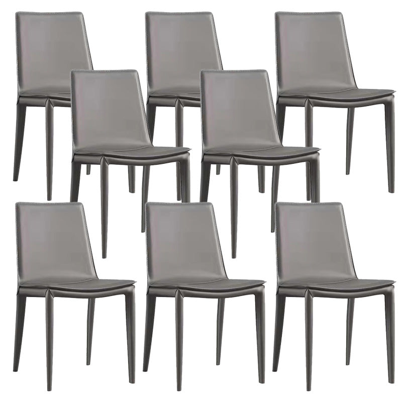 Contemporary Style Dining Chairs Armless Dining Chairs with Metal Legs for Home