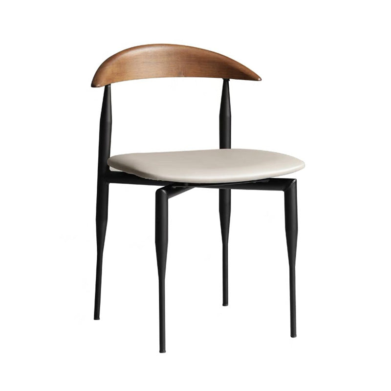 Metal Industrial Side Chair with Black Legs Metallic Finish Indoor Dining Chair