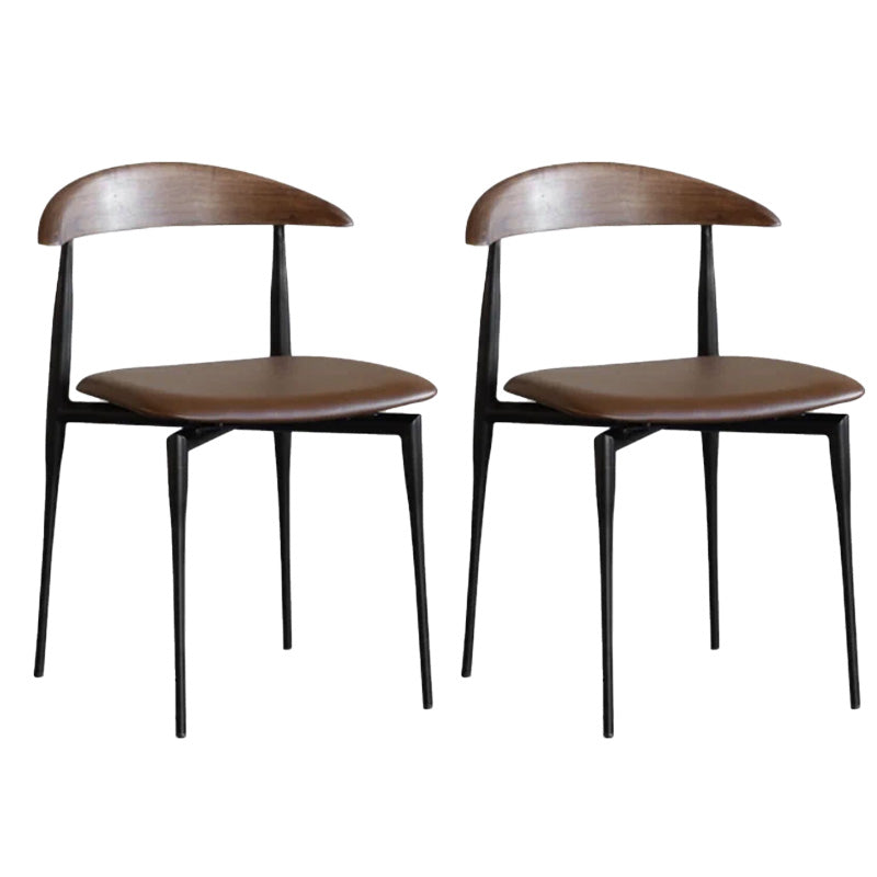 Metal Industrial Side Chair with Black Legs Metallic Finish Indoor Dining Chair
