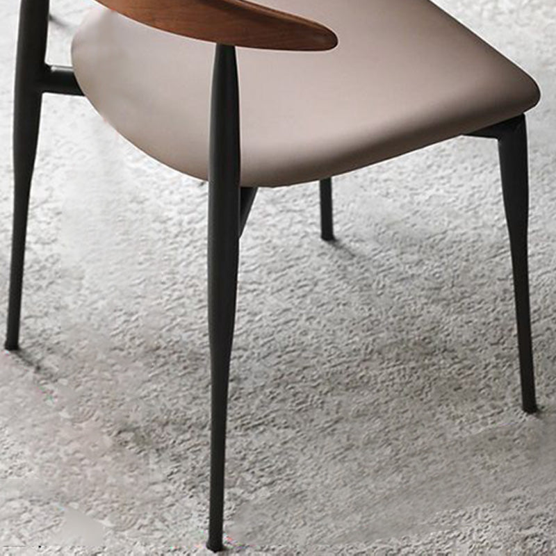 Metal Industrial Side Chair with Black Legs Metallic Finish Indoor Dining Chair