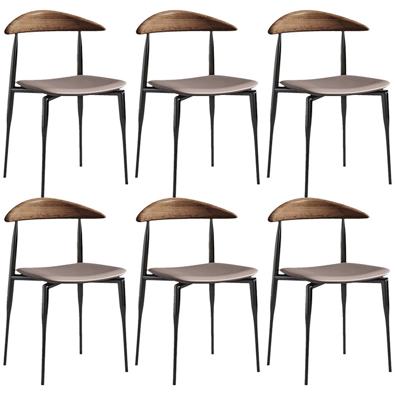 Metal Industrial Side Chair with Black Legs Metallic Finish Indoor Dining Chair