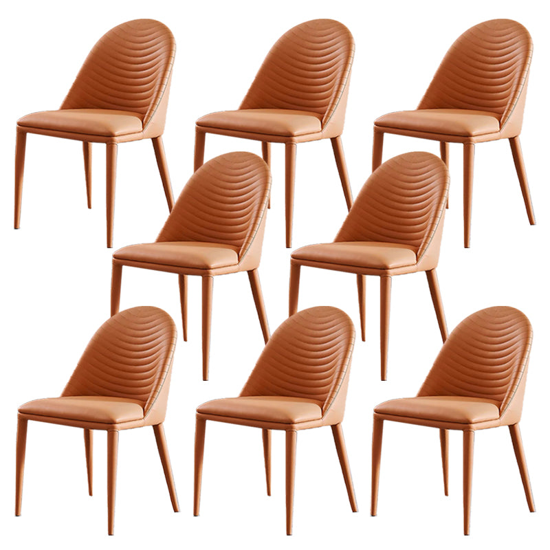 Modern Armless Dining Chairs Upholstered Low Back Side Chair