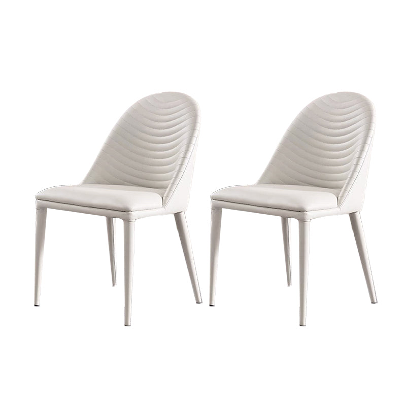 Modern Armless Dining Chairs Upholstered Low Back Side Chair