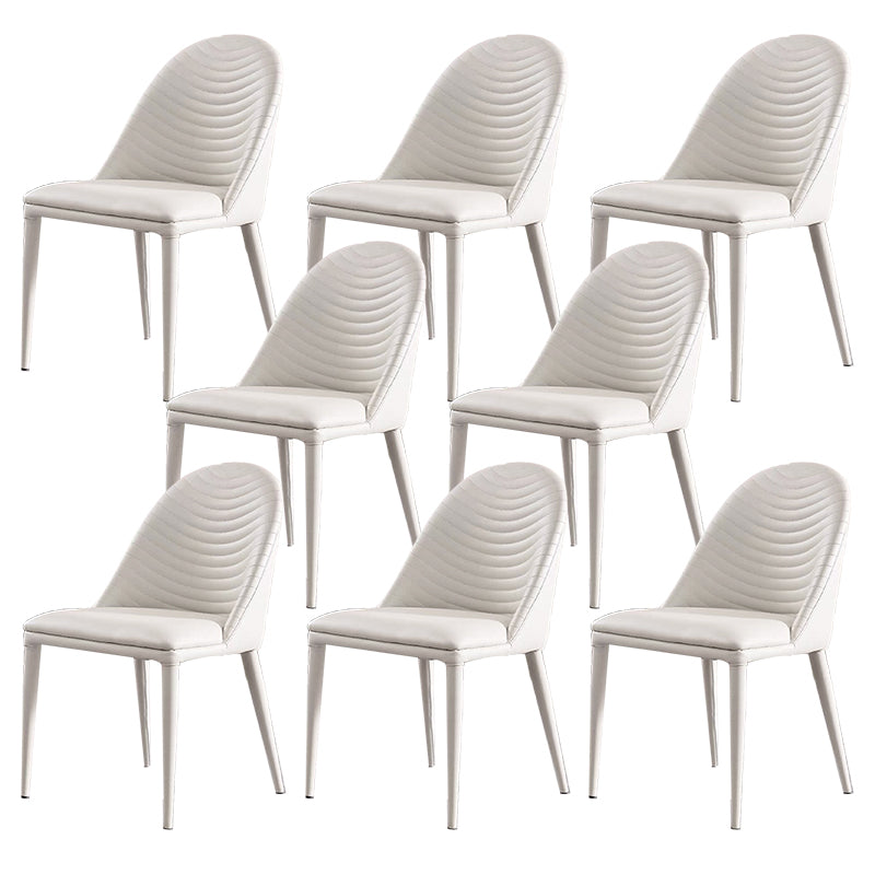 Modern Armless Dining Chairs Upholstered Low Back Side Chair