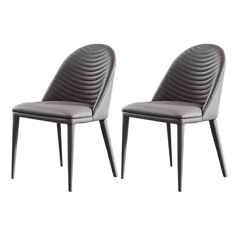 Modern Armless Dining Chairs Upholstered Low Back Side Chair