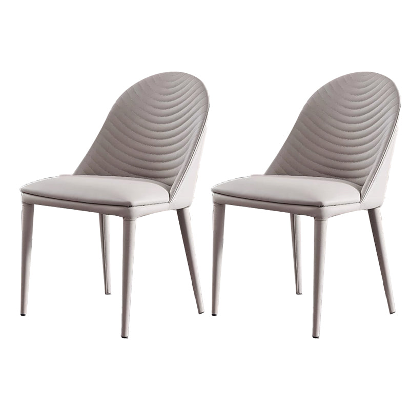 Modern Armless Dining Chairs Upholstered Low Back Side Chair