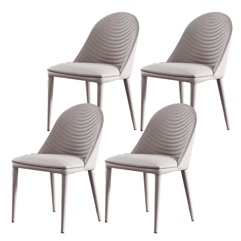Modern Armless Dining Chairs Upholstered Low Back Side Chair
