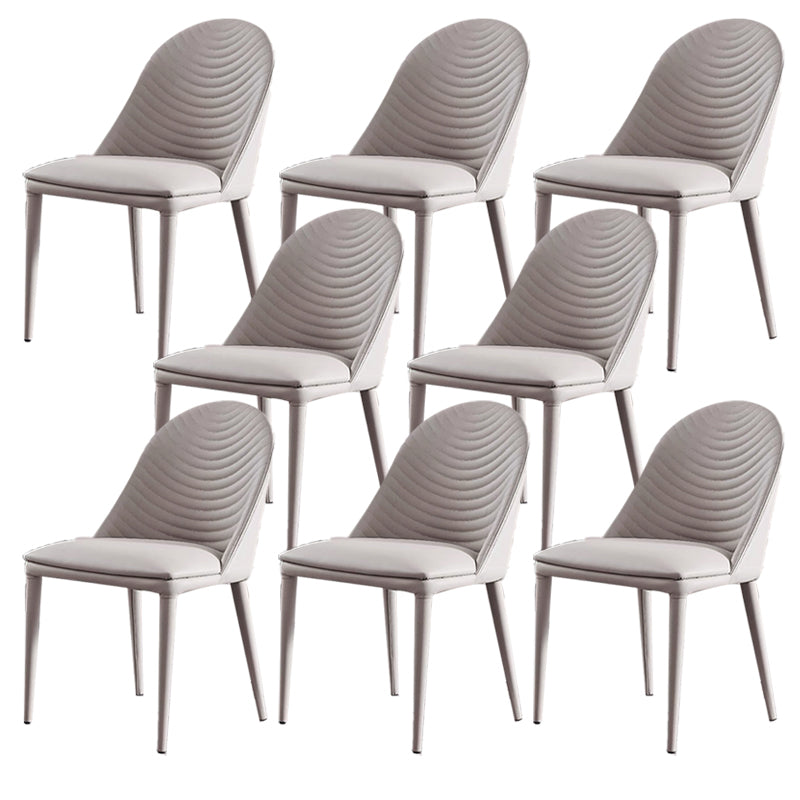 Modern Armless Dining Chairs Upholstered Low Back Side Chair