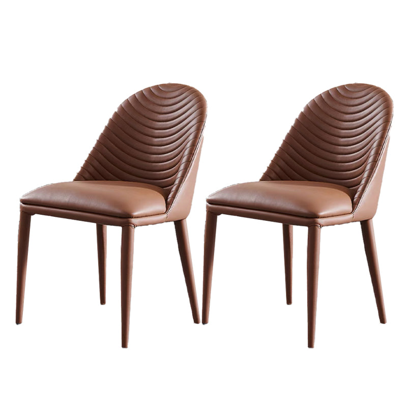 Modern Armless Dining Chairs Upholstered Low Back Side Chair