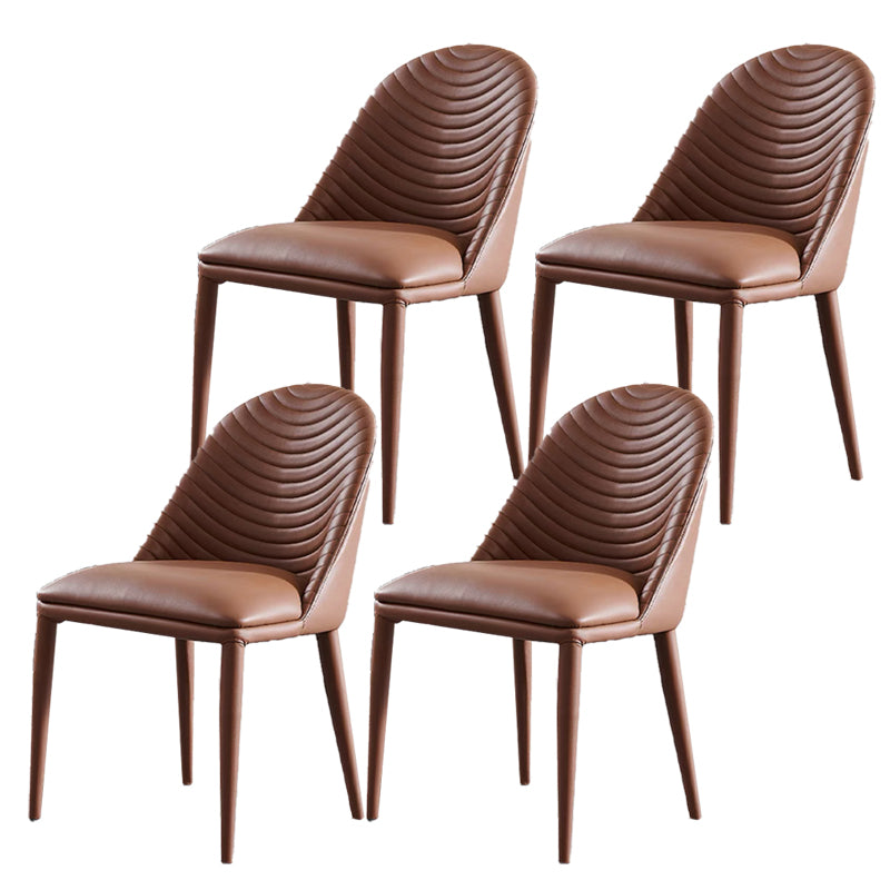 Modern Armless Dining Chairs Upholstered Low Back Side Chair