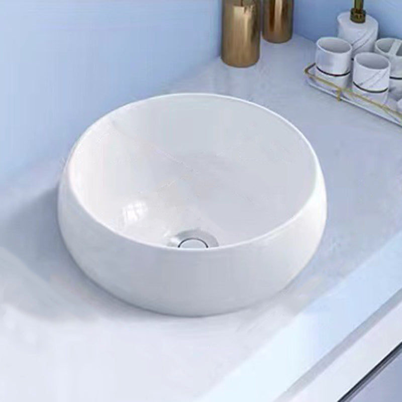 Modern Vessel Bathroom Sink Porcelain White Wash Stand for Bathroom