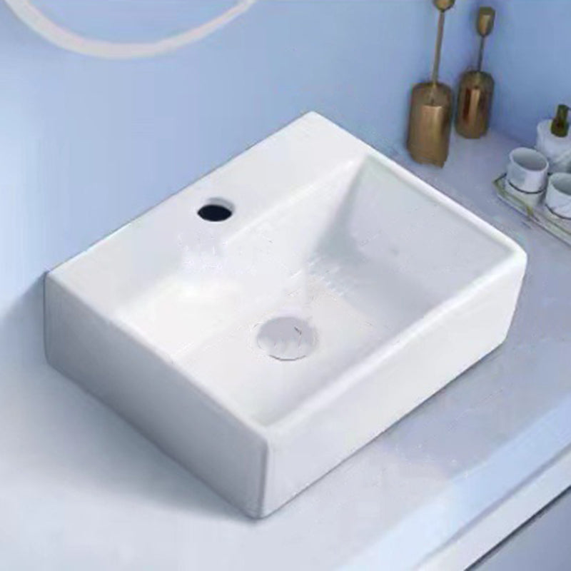 Modern Vessel Bathroom Sink Porcelain White Wash Stand for Bathroom