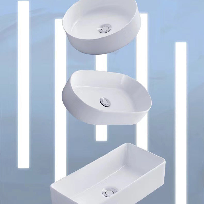 Modern Vessel Bathroom Sink Porcelain White Wash Stand for Bathroom