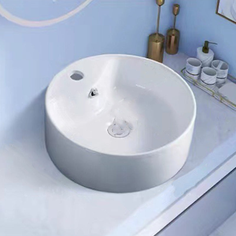 Modern Vessel Bathroom Sink Porcelain White Wash Stand for Bathroom