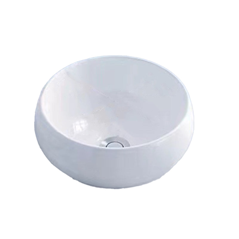 Modern Vessel Bathroom Sink Porcelain White Wash Stand for Bathroom