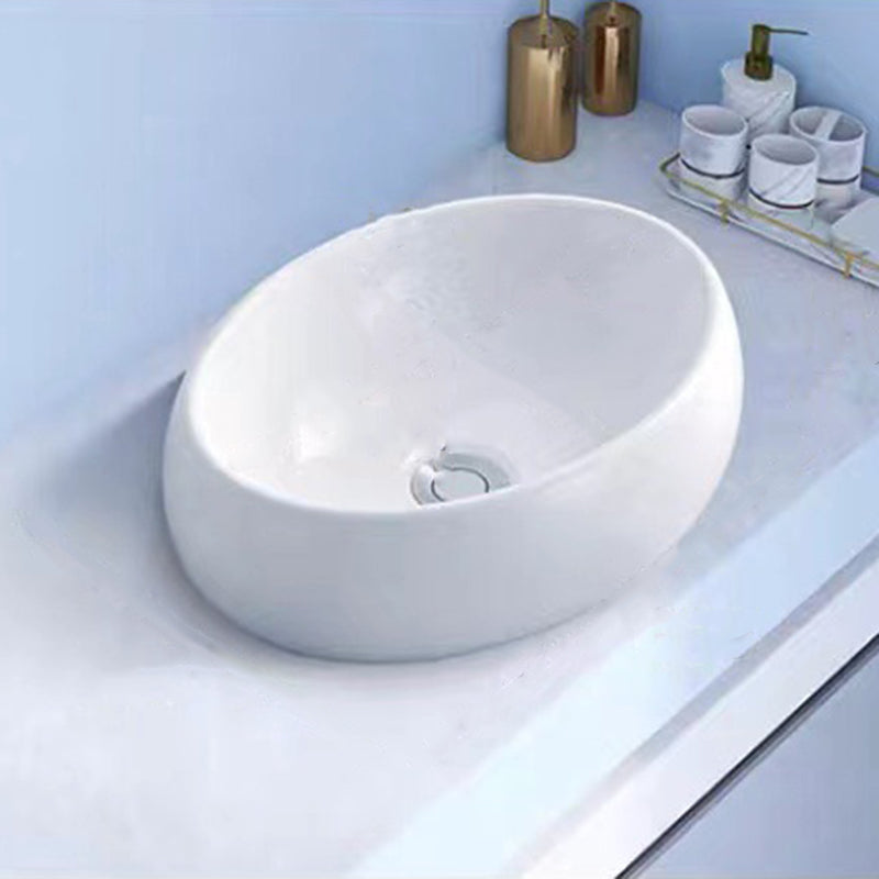 Modern Vessel Bathroom Sink Porcelain White Wash Stand for Bathroom